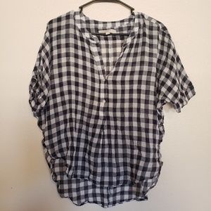 S Ann Taylor LOFT gingham blouse